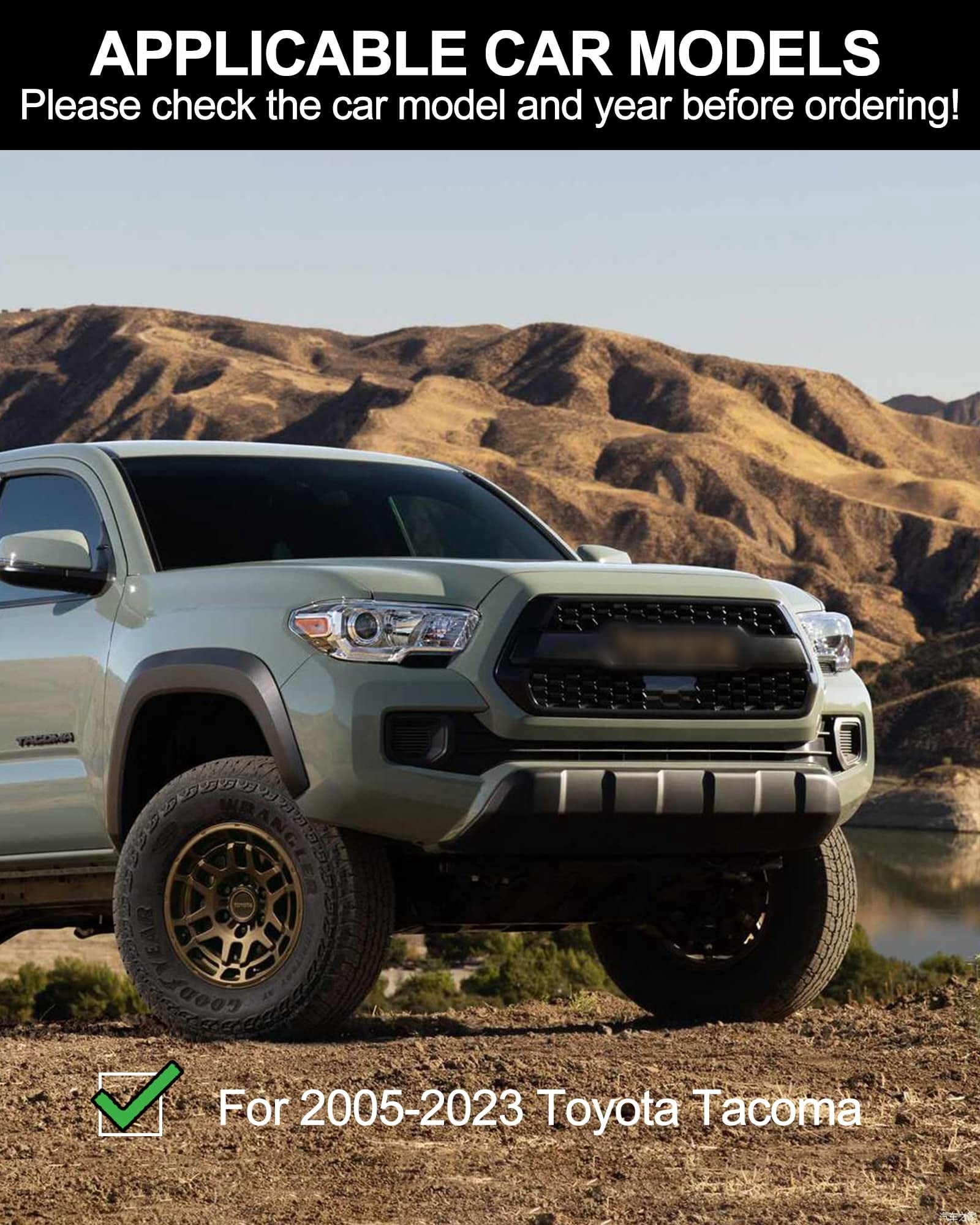 AOILE 6.3 Inch Running Boards – Aluminum Side Steps Nerf Bars for Toyota Tacoma Double Cab (2005-2025)