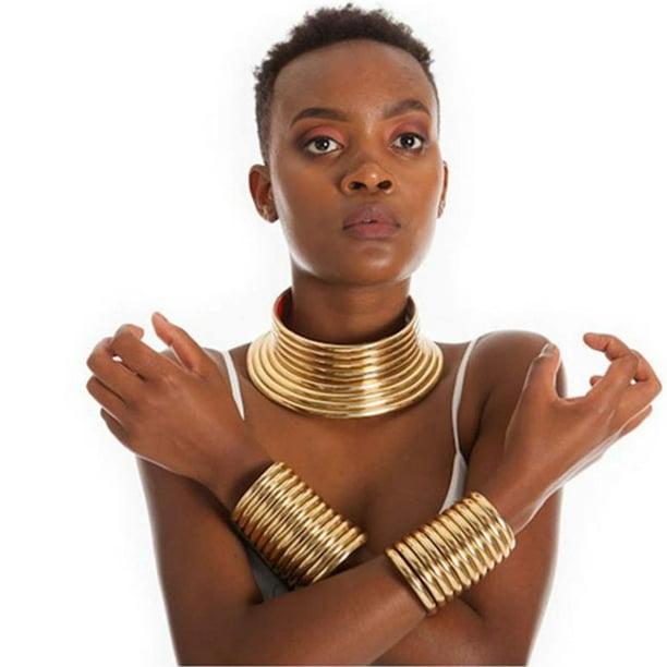 Gold african choker necklace outlet