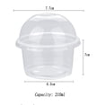 thumbnail image 2 of 50 piezas de postre de 7 oz / 210 ml Vasos de pl&aacute;stico transparente con tapas de c&uacute;pula y cuchara (50), 2 of 6