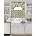 thumbnail image 3 of Lemon Flowers Swag Kitchen Curtains Sets for Windows 24 Inch Length, Summer Spring Fruit Watercolor Green Short Window Curtain Panels Swags Valances and Tiers 3 Piece Set for Cafe/Dining Room, 3 of 5