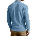 thumbnail image 3 of Yiaimeir Men's Long Sleeve Ribbed Polo Shirt Casual Lightweight Pullover with Chest Pocket Classic Collar Design Top, 3 of 3
