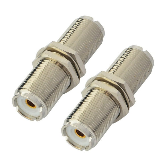 UHF Bulkhead Connector RF UHF Coax Adapter UHF Female to UHF Female Connector SO239 to SO239 Bulkhead Connector Low Loss Female to Female Coax Adapter 4.5 cm Pack of 2