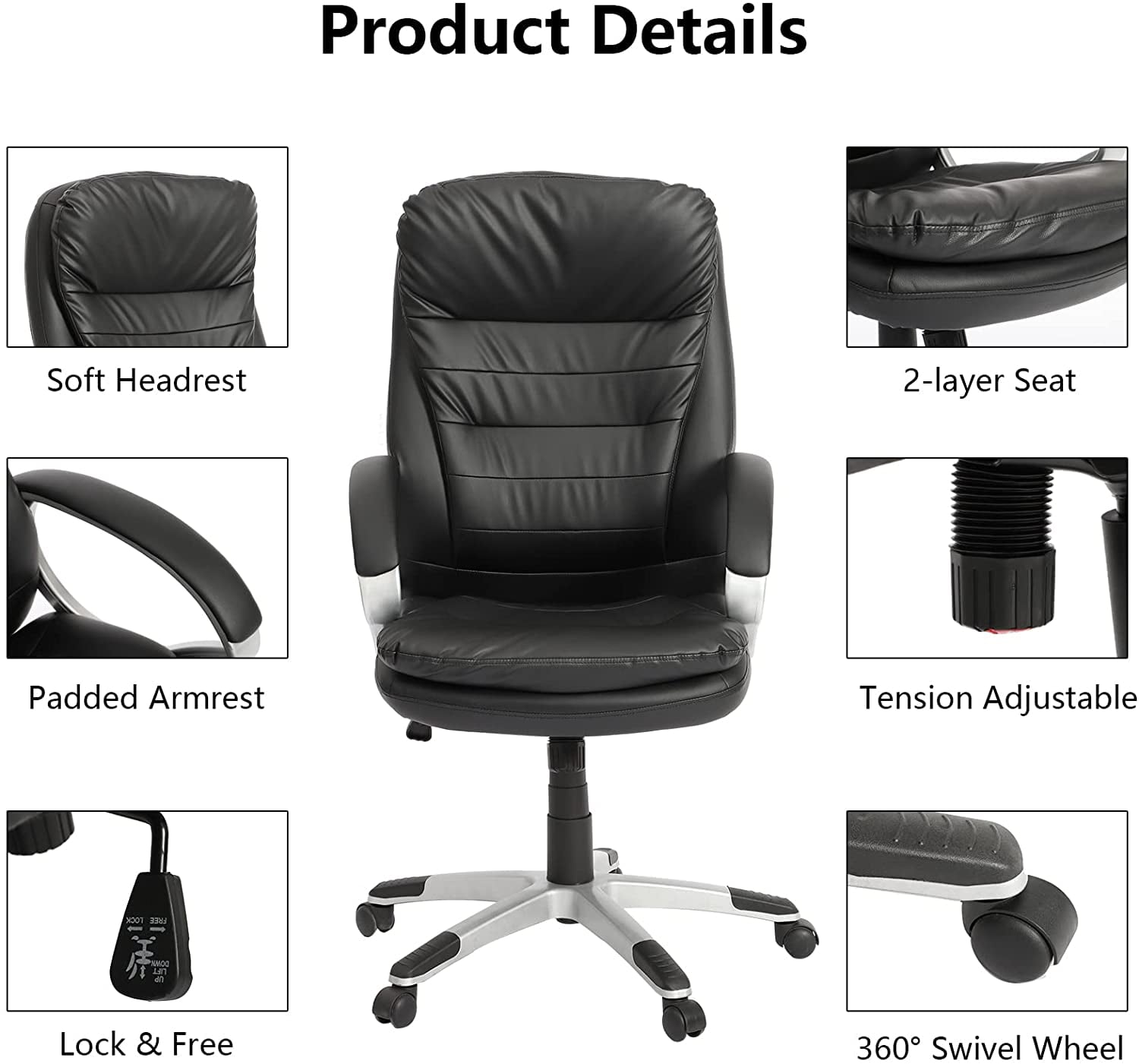URRED Ergonomic Office Chair Mesh with Foldable Backrest, Mesh Home Office  Computer Task Desk Chairs with Adjustable Arms and 360 Degree Universal