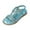 Blue, variant on Huowey Kid Girls Sandals Elastic Ankle Strap Shoes With Beaded Flower Rhinestone Flat Sandals Dress Beach For Girls Princess Slides,Blue,3.5-4 Years