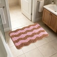 thumbnail image 6 of MMJ Bathroom Rugs Wave Pattern Bath Mat 15.7x23.6in Soft Absorbent Non Slip Shower Floor Rug, 6 of 7