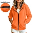 thumbnail image 2 of Besolor Teen Kids Girls Clothes Sweatshirts Casual Removable Long Sleeve Hoodies Fall Winter Oversized Fleece Jackets with Pocket(11-12 Years,Orange), 2 of 7