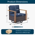thumbnail image 7 of Unnifurnzi Outdoor Swivel Rocker Patio Chairs Set of 2-All Weather Wicker Swivel Patio Chairs Outdoor Chairs for Deck Porch Poolside Balcony-Brown/Blue, 7 of 7