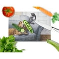 thumbnail image 2 of Basset Hound and Cat on couch Glass Cutting Board Large, 2 of 2
