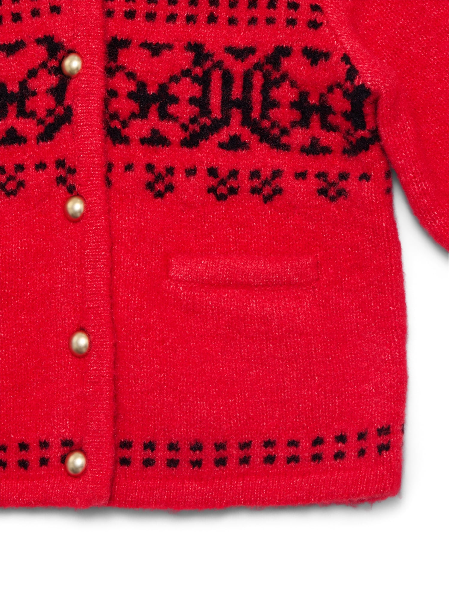 Free Assembly Girls' Matching Fair Isle Cardigan Sweater, Sizes XS 4/5-XL 14/16