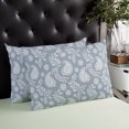 thumbnail image 3 of Waterproof Outdoor Throw Pillows with Inserts 12"x20" Set of 2, Blue Paisley Soft Decorative Pillowcases for Couch Bedroom, Ethnic Vintage Floral Botanical Abstract Pillow Covers for Sofa Living Room, 3 of 6