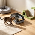 thumbnail image 7 of Blateno Semi Enclosed High Sides Cat Litter Box with Litter Scoop, Anti-Splash Detachable Plastic Kitten Toilet, Odor Control Filter Mat Large Capacity Litter Pan for Indoor Cats, 7 of 7