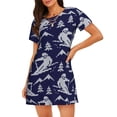 thumbnail image 1 of Easygdp Abstract Skiing Camisón de manga corta para mujer, informal, estampado, 1 of 6