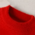 thumbnail image 5 of Auroural Sweaters for Girls Children's Round Neck Long Sleeved Sweater Base Shirt Medium And Large Children's Casual And Comfortable Top Red 3 Years, 5 of 7