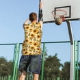 thumbnail image 5 of Naloa Scottish Plaid Sunflower Basketball Jersey Reversible Men's Mesh Athletic Sports Shirts Training Practice S-4XLMedium, 5 of 6