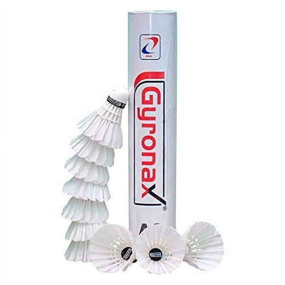 Gyronax A3 Premium Feather Badminton Shuttlecock Lot de 10 / Blanc, Fabriqué avec des Matériaux de Qualité Supérieure