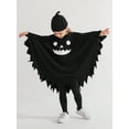 thumbnail image 5 of Uccdo 1-6Y Toddler Girls Boys Halloween Black Ghost Costumes Kids Party Glow In The Dark Ghostly Costume Hooded Cloak, 5 of 9