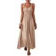 thumbnail image 5 of Lenpel Wedding Guest Dresses for Women Elegant V Neck Sleeveless Tank Dresses Fashion Pleated High Waist Dresses for Evening Party Cocktail, 5 of 6