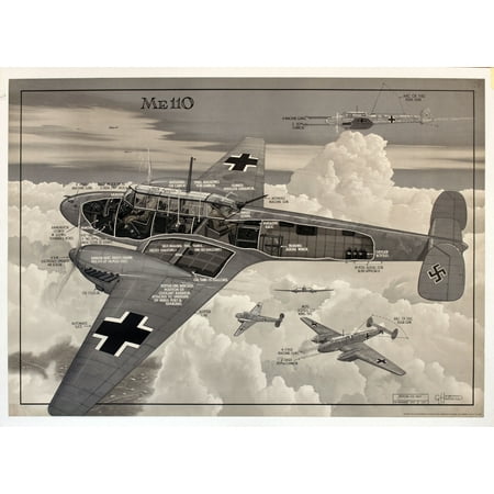 Ww2 Poster German Messerschmitt Me 110 Fighter Plane Poster Print By Mary Evans Picture LibraryOnslow Auctions
