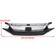 thumbnail image 3 of Car Front Bumper Chrome Hood Grille Upper Grill Fits for Honda Civic 10th 2016-2018 ABS, 3 of 8