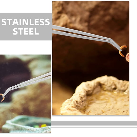 LOLIPPYY 2pcs Tongs for Snakes Stainless Steel Reptiles Feeding Tongs for Pet Owners