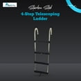 thumbnail image 2 of Marine City 4-Step Telescoping Ladder, Stainless Steel, Removable Folding Design for Easy Storage, for Marine Pontoons, Houseboats, Ships, and Yachts Pack of 1, 2 of 13