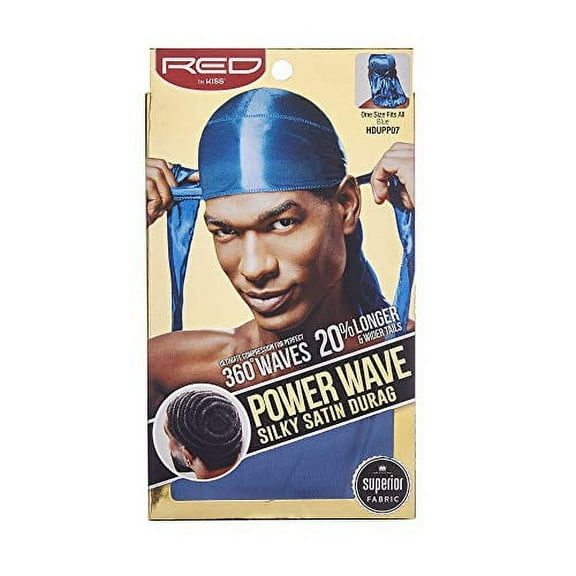 Red By Kiss Power Wave Silky Satin Durag Extra Long Tails (Blue)