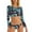 Light Blue, variant on VBVC Ladies Multicolor Print Back Cutout Swim Briefs Bikinis Long Sleeve Womens Split Swimsuit Suit
