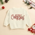 thumbnail image 2 of SUXIAN Boys Christmas Sweater Alphabet Embroidery Fashion Pullover for Autumn Winter Holiday Casual Personality Wear White 0-3 Months, 2 of 8