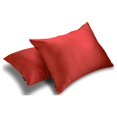 thumbnail image 2 of Funda de almohada lumbar de lujo HomeCentric, color óxido, paquete de 2, 30 x 45 cm (12 x 18 pulgadas), funda de almohada rectangular de satén liso, estilo moderno liso - Satén flameado color óxido, 2 of 5