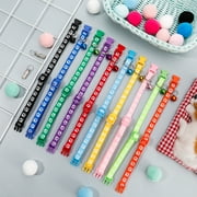 Taihexin 10 Pack Cat Collars with Bells, Puppy Id Collars, Adjustable 7.5-12.6 inch Safety Buckle Nylon Kitten Collar with Name Tag, Cat Collar for Girl Cats Male Cat (10 Colors & 2 ID Tags)