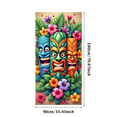 thumbnail image 3 of Tiki Mask Tropical Banner Floral Decoration Colorful Design Luau Party Outdoor Fun Backdrop for Summer Celebration, 3 of 7