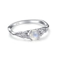 thumbnail image 3 of Gorgeous Sterling Silver Rainbow Moonstone Thumb Ring - Perfect for Women's Minimalist Style!, 3 of 4