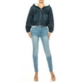 thumbnail image 3 of FashionStream Women's Hooded Denim Jacket, Blue Casual Relaxed Fit, 3 of 6