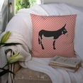 thumbnail image 3 of Carolines Treasures BB7844PW1414 American Mammoth Jack Donkey Pink Check Fabric Decorative Pillow, 14 x 14 in., 3 of 4