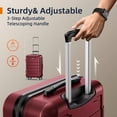 thumbnail image 4 of SHOWKOO 28" Expandable Lightweight Hardshell Luggage Double Spinner Wheels TSA Lock, ABS+PC Suitcase, Wine Red, 4 of 9