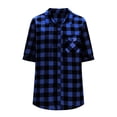 thumbnail image 7 of Fnooota Men's Plaid Shirts, Short Sleeve Casual Summer Lightweight Button Down Shirts Blue Size S-3XL, 7 of 7