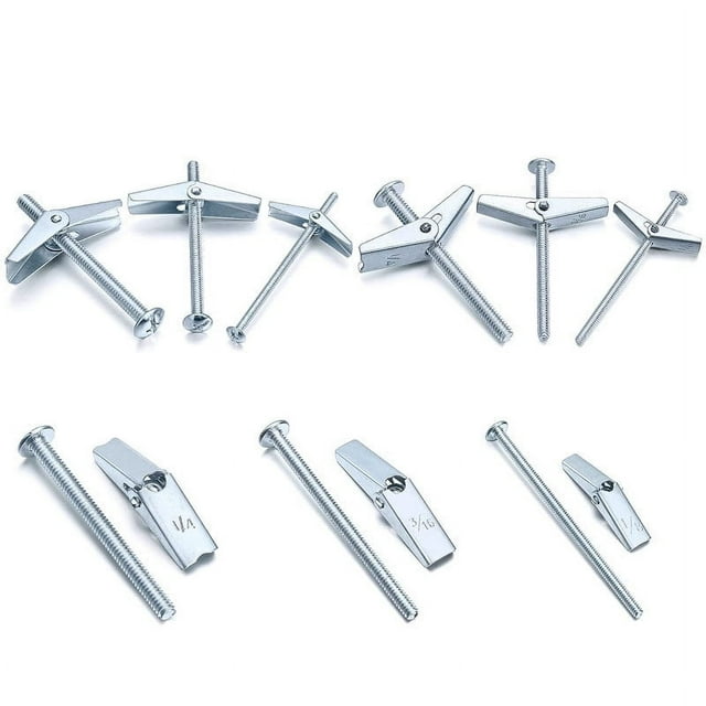 EGNMCR 24 Pc Switchs Bolts And Wing Nut Kit For Drywalls Fixed Lights Bookshelfs Sink Nut kits