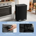 thumbnail image 6 of Costway 16 Gallon Dual Step Trash Can Recycle Bin Stainless Steel Bucket Pedal Black, 6 of 10
