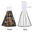 thumbnail image 3 of Yayeee Kitchen Hanging Hand Towels Set of 2 with Loop Bathroom Absorbent Tie Towel, Cows and Flowers, 3 of 7