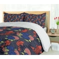 thumbnail image 5 of Ambesonne East Duvet Cover Sets, Koi Fish and Botanical Motif, 2-King, Coral Red and Indigo, 5 of 7