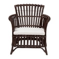 thumbnail image 2 of Pemberly Row Very Dark Brown Rattan Openwork Arm Chair with Cushion, 2 of 10