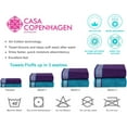 thumbnail image 2 of Casa Copenhagen Designed in Denmark 550 GSM 2 Large Bath Towels 2 Large Hand Towels 2 Washcloths, Super Soft Egyptian Cotton 6 Towels Set for Bathroom, Kitchen & Shower - Violet Indigo + Teal Green, 2 of 6