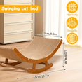 thumbnail image 2 of Cat Hammock Scratcher Bed with Sisal Pad, Elevated Wooden Rocking Chair Lounge for Large Indoor Cats, 2 of 11