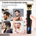 thumbnail image 3 of Cortapelos para hombres, IPX7 impermeable profesional inalámbrico en forma de T recortadora de barba eléctrica con pantalla LCD, recortadora de barbería recargable por USB con 3 peines de límite, 3 of 5
