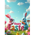 thumbnail image 4 of Colorful Furry Letter Happy Easter Banner with Bunny Chick and Egg Elements Easter Party Decorations Photography Backdrop Spring Celebration Decor Background, 4 of 4
