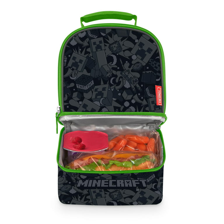 Thermos Kids Reusable Dual Compartment Lunch Box, Minecraft