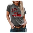 thumbnail image 3 of Blouse d'Été Grande Taille à Manches Courtes pour Femmes Grande Taille Manches Courtes Imprimé 3D Amour Col Rond Hauts Tee T-Shirt Blouse Col en V T-Shirt Femmes en Liquidation, 3 of 7