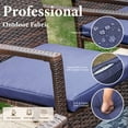 thumbnail image 6 of 6 Pieces Outdoor Patio Dining Set with 10 Ft Umbrella Square Metal Table & Wicker Chairs Furniture Set- Navy Blue, 6 of 14