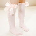 thumbnail image 2 of ZQUUVOU Girls Kids Knee High Socks Bow Ribbon Socks Solid Color Cotton Stocking Dancing Socks Comfortable Girls Toddler Stocking Pink, 2 of 5
