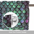 thumbnail image 6 of Colorful Mermaid Valance Curtain Scales Ombre Texture Window Valances Rod Pocket Short Curtains Window Treatments for Kitchen Bedroom Bathroom Laundry 60" x 18", 6 of 9